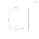 Oltens Nordlis lustro 40x90 cm owalne z oświetleniem od tyłu z matą grzewczą 64113000 - rysunek techniczny lustra