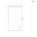 Oltens Nordlis lustro 60x100 cm prostokątne z oświetleniem z przodu z matą grzewczą miedź szczotkowana 64106610 - rysunek techniczny lustra