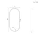Oltens Nordlis lustro 40x90 cm owalne z oświetleniem z przodu z matą grzewczą miedź szczotkowana 64103610 - rysunek techniczny lustra