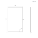 Oltens Nordlis lustro 60x100 cm prostokątne z oświetleniem od tyłu z matą grzewczą miedź szczotkowana 64111610 - rysunek techniczny lustra
