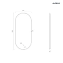 Oltens Nordlis lustro 40x90 cm owalne z oświetleniem od tyłu z matą grzewczą miedź szczotkowana 64113610 - rysunek techniczny lustra