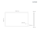 Oltens Nordlis lustro 60x100 cm prostokątne z oświetleniem od tyłu z matą grzewczą 64111000 - rysunek techniczny lustra