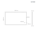 Oltens Nordlis lustro 60x100 cm prostokątne z oświetleniem z przodu z matą grzewczą 64106000  - rysunek techniczny lustra