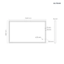 Oltens Nordlis lustro 60x100 cm prostokątne z oświetleniem z przodu z matą grzewczą złoty 64106800 - rysunek techniczny lustra