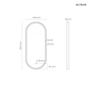Oltens Nordlis lustro 40x90 cm owalne z oświetleniem z przodu z matą grzewczą złoty 64103800 - rysunek techniczy lustra