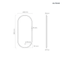 Oltens Nordlis lustro 40x90 cm owalne z oświetleniem z przodu z matą grzewczą 64103000 - rysunek techniczny lustra