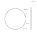 Oltens Nordlis lustro 80x80 cm okrągłe z oświetleniem z przodu z matą grzewczą czarny 64101300 - rysunek techniczny lustra