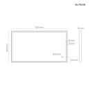 Oltens Nordlis lustro 60x120 cm prostokątne z oświetleniem z przodu z matą grzewczą czarny 64107300 - rysunek techniczny lustra