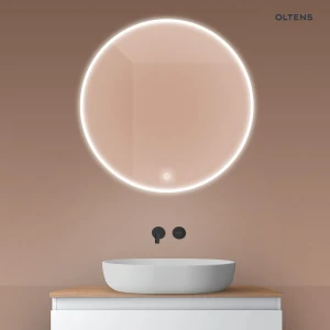 Oltens Nordlis lustro 80x80 cm okrągłe z oświetleniem z przodu z matą grzewczą 64101000