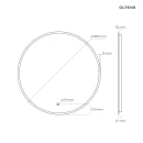 Oltens Nordlis lustro 80x80 cm okrągłe z oświetleniem z przodu z matą grzewczą 64101000 - rysunek techniczny lustra