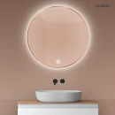 Oltens Nordlis lustro 80 cm okrągłe z oświetleniem od tyłu z matą grzewczą miedź szczotkowana 64109610