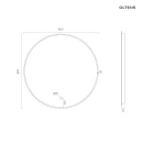 Oltens Nordlis lustro 80 cm okrągłe z oświetleniem od tyłu z matą grzewczą miedź szczotkowana 64109610 - rysunek techniczny lustra