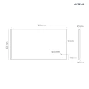 Oltens Nordlis lustro 60x120 cm prostokątne z oświetleniem od tyłu z matą grzewczą złoty 64112800 - rysunek techniczny lustra