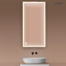 Oltens Nordlis lustro 60x120 cm prostokątne z oświetleniem z przodu z matą grzewczą złoty 64107800
