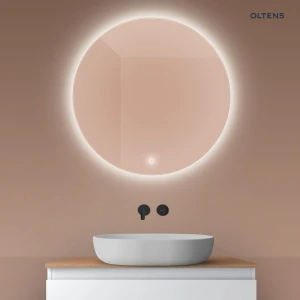 Oltens Nordlis lustro 80x80 cm okrągłe z oświetleniem od tyłu z matą grzewczą 64109000