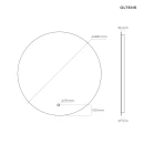 Oltens Nordlis lustro 80x80 cm okrągłe z oświetleniem od tyłu z matą grzewczą 64109000 - rysunek techniczny lustra