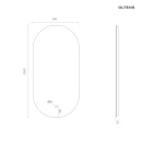 Oltens Nordlis lustro 50x100 cm owalne z oświetleniem od tyłu z matą grzewczą 64129000 - rysunek techniczny lustra