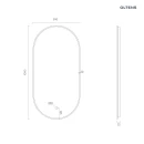 Oltens Nordlis lustro 50x100 cm owalne z oświetleniem od tyłu z matą grzewczą miedź szczotkowana 64129610 - rysunek techniczny lustra