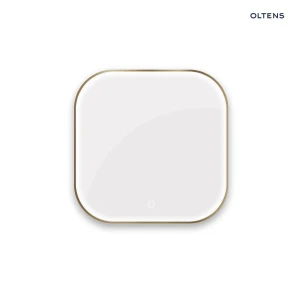 Oltens Nordlis lustro 80x80 cm kwadratowe z oświetleniem od tyłu z matą grzewczą mosiądz szczotkowany 64125510