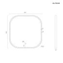 Oltens Nordlis lustro 80x80 cm kwadratowe z oświetleniem z przodu z matą grzewczą miedź szczotkowana 64122610 - rysunek techniczny lustra