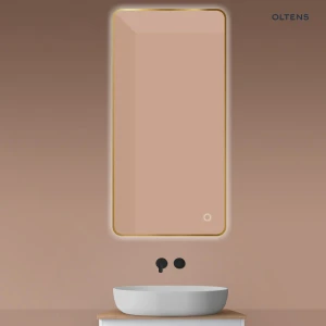 Oltens Nordlis lustro 60x120 cm prostokątne z oświetleniem od tyłu z matą grzewczą złoto szczotkowane 64121810