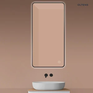 Oltens Nordlis lustro 60x120 cm prostokątne z oświetleniem od tyłu z matą grzewczą czarny 64121300