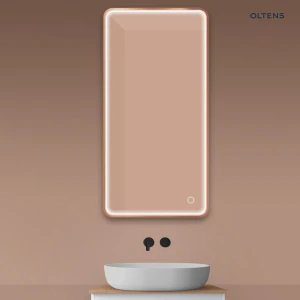 Oltens Nordlis lustro 60x120 cm prostokątne z oświetleniem z przodu z matą grzewczą miedź szczotkowana 64118610
