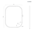 Oltens Nordlis lustro 80x100 cm prostokątne z oświetleniem z przodu z matą grzewczą złoto szczotkowane 64124810 - rysunek techniczny lustra