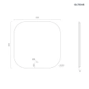 Oltens Nordlis lustro 80x80 cm kwadratowe z oświetleniem od tyłu z matą grzewczą 64125000 - rysunek techniczny lustra