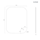 Oltens Nordlis lustro 80x100 cm prostokątne z oświetleniem od tyłu z matą grzewczą 64127000 - rysunek techniczny lustra