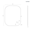 Oltens Nordlis lustro 80x100 cm prostokątne z oświetleniem od tyłu z matą grzewczą czarny 64127300 - rysunek techniczny lustra