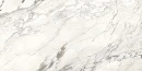 Gresowa płytka imitująca biały marmur z szarymi i beżowymi żyłami Sichenia Prestige Arabesque Satin 3D 60x120