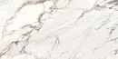 Gresowa płytka imitująca biały marmur z szarymi i beżowymi żyłami Sichenia Prestige Arabesque Satin 3D 60x120