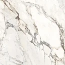 Gresowa płytka imitująca biały marmur z szarymi i beżowymi żyłami Sichenia Prestige Arabesque Satin 3D 60x60