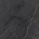 Płytka gresowa imitująca czarny strukturalny marmur ze złotą żyłą Sichenia Prestige Laurent Satin 3D 60x60
