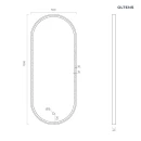 Oltens Nordlis lustro 50x120 cm owalne z oświetleniem z przodu z matą grzewczą miedź szczotkowana 64104610 - rysunek techniczny lustra