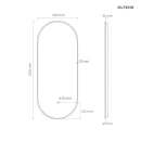 Oltens Nordlis lustro 50x120 cm owalne z oświetleniem od tyłu z matą grzewczą miedź szczotkowana 64114610 - rysunek techniczny lustra