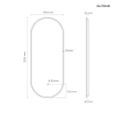 Oltens Nordlis lustro 50x120 cm owalne z oświetleniem z przodu z matą grzewczą 64104000 - rysunek techniczny
