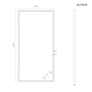 Oltens Nordlis lustro 60x120 cm prostokątne z oświetleniem z przodu z matą grzewczą miedź szczotkowana 64107610 - rysunek techniczny lustra