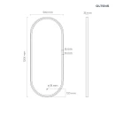 Oltens Nordlis lustro 50x120 cm owalne z oświetleniem z przodu z matą grzewczą złoty 64104800 - rysunek techniczny lustra