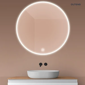Oltens Nordlis lustro 100x100 cm okrągłe z oświetleniem z przodu z matą grzewczą 64102000