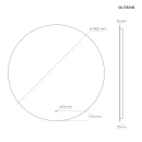 Oltens Nordlis lustro 100x100 cm okrągłe z oświetleniem od tyłu z matą grzewczą 64110000 - rysunek techniczny lustra