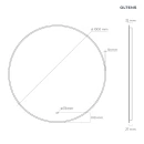 Oltens Nordlis lustro 100x100 cm okrągłe z oświetleniem od tyłu z matą grzewczą złoty 64110800 - rysunek techniczny lustra