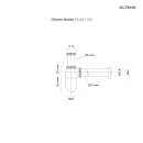 Oltens Molde syfon umywalkowy butelkowy mosiężny chrom 02604100 - rysunek techniczny syfonu