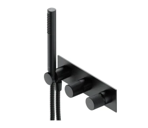 Omnires CONTOUR bateria prysznicowo-wannowa podtynkowa z rączką prysznicową antracyt szczotkowany CT8035-1AT