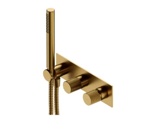 Omnires CONTOUR bateria prysznicowo-wannowa podtynkowa z rączką prysznicową złoty szczotkowany CT8035-1GLB