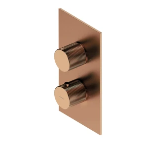 Omnires CONTOUR termostatyczna bateria prysznicowo-wannowa podtynkowa miedź szczotkowana CT8036CPB