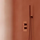 Zestaw prysznicowy z baterią podtynkową i słuchawką prysznicową 1-funkcyjną Omnires CONTOUR w kolorze miedzi szczotkowanej CONTOUR-RCPB