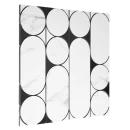 Dunin Bellamy Carrara GP 30x30 marmurowa geometryczna mozaika w czarnym i białym kolorze