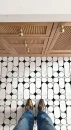 Dunin Bellamy Carrara GP 30x30 marmurowa geometryczna mozaika w czarnym i białym kolorze